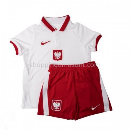 Maillot de Foot Pologne Enfant Domicile Euro 2020 Manche Courte