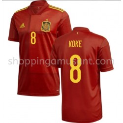 Maillot de Foot Espagne Koke 8 Domicile Euro 2020 Manche Courte