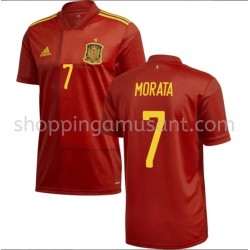 Maillot de Foot Espagne Morata 7 Domicile Euro 2020 Manche Courte