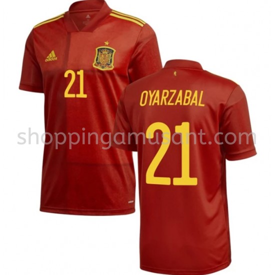 Maillot de Foot Espagne Oyarzabal 21 Domicile Euro 2020 Manche Courte