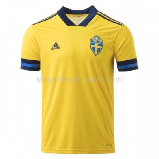 Maillot de Foot Suède Domicile Euro 2020 Manche Courte