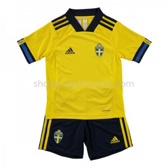 Maillot de Foot Suède Enfant Domicile Euro 2020 Manche Courte