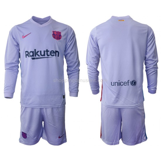 Maillot de Foot FC Barcelone Enfant Extérieur 2021-2022 Manche Longue
