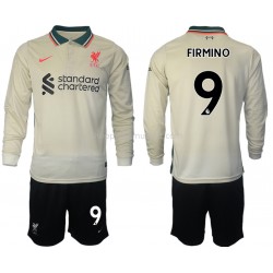 Maillot de Foot Liverpool Roberto Firmino 9 Enfant Extérieur 2021-2022 Manche Longue