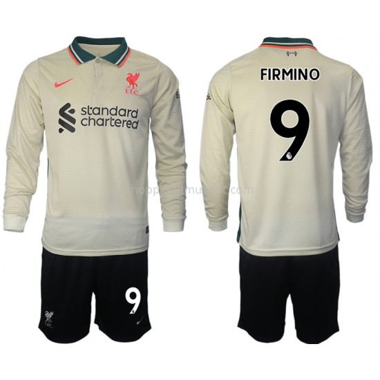 Maillot de Foot Liverpool Roberto Firmino 9 Enfant Extérieur 2021-2022 Manche Longue