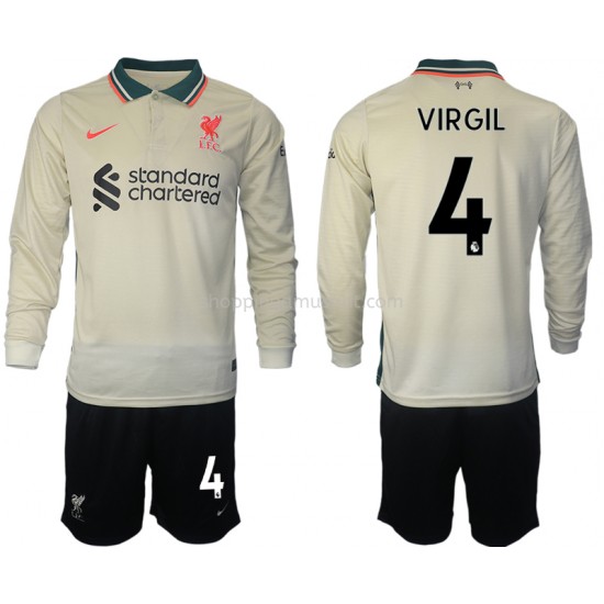 Maillot de Foot Liverpool Virgil van Dijk 4 Enfant Extérieur 2021-2022 Manche Longue