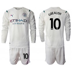 Maillot de Foot Manchester City Jack Grealish 10 Enfant Extérieur 2021-2022 Manche Longue