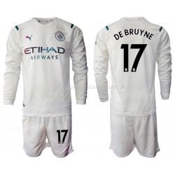 Maillot de Foot Manchester City Kevin De Bruyne 17 Enfant Extérieur 2021-2022 Manche Longue