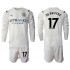 Maillot de Foot Manchester City Kevin De Bruyne 17 Enfant Extérieur 2021-2022 Manche Longue