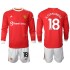 Maillot de Foot Manchester United Bruno Fernandes 18 Enfant Domicile 2021-2022 Manche Longue