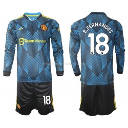 Maillot de Foot Manchester United Bruno Fernandes 18 Enfant Neutre 2021-2022 Manche Longue
