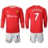 Maillot de Foot Manchester United Cristiano Ronaldo 7 Enfant Domicile 2021-2022 Manche Longue