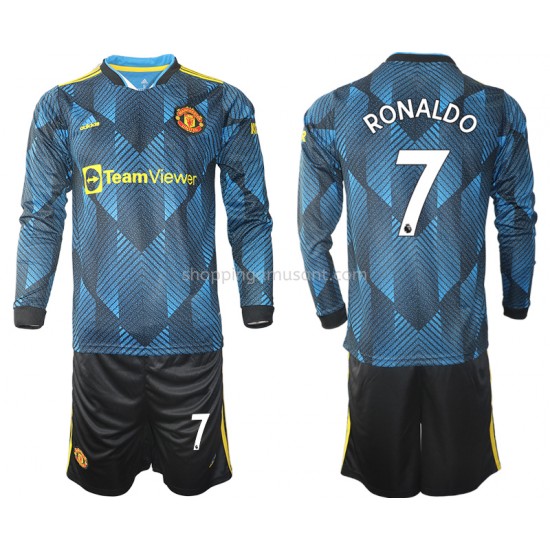 Maillot de Foot Manchester United Cristiano Ronaldo 7 Enfant Neutre 2021-2022 Manche Longue