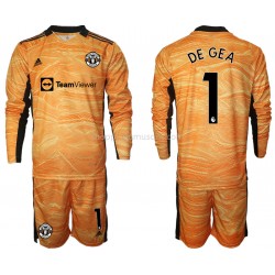Maillot de Foot Manchester United David de Gea 1 Gardien Enfant Domicile 2021-2022 Manche Longue
