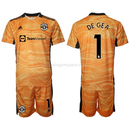 Maillot de Foot Manchester United David de Gea 1 Gardien Enfant Domicile 2021-2022 Manche Courte