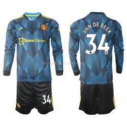 Maillot de Foot Manchester United Donny Van De Beek 34 Enfant Neutre 2021-2022 Manche Longue