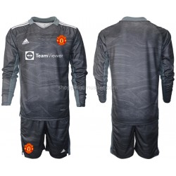 Maillot de Foot Manchester United Gardien Enfant Extérieur 2021-2022 Manche Longue