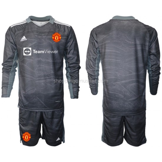 Maillot de Foot Manchester United Gardien Enfant Extérieur 2021-2022 Manche Longue