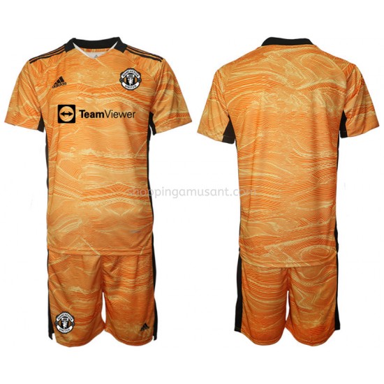 Maillot de Foot Manchester United Gardien Enfant Domicile 2021-2022 Manche Courte