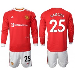 Maillot de Foot Manchester United Jadon Sancho 25 Enfant Domicile 2021-2022 Manche Longue