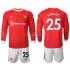 Maillot de Foot Manchester United Jadon Sancho 25 Enfant Domicile 2021-2022 Manche Longue