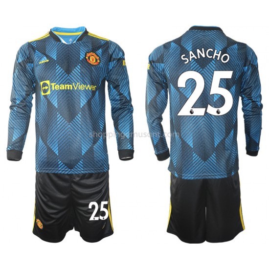 Maillot de Foot Manchester United Jadon Sancho 25 Enfant Neutre 2021-2022 Manche Longue
