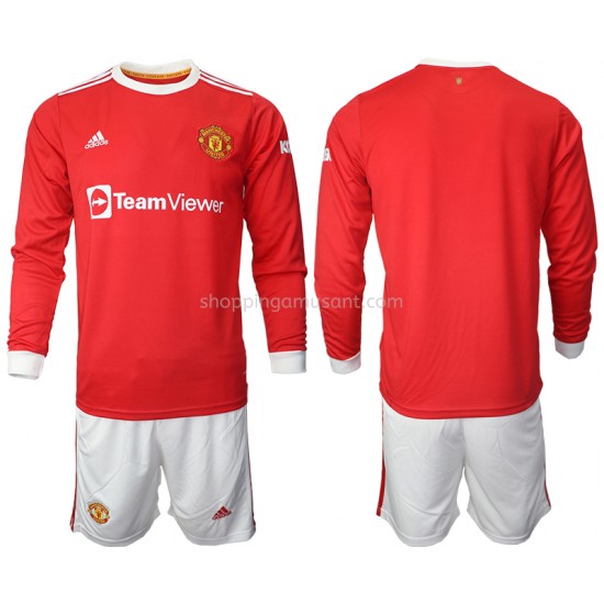 Maillot de Foot Manchester United Enfant Domicile 2021-2022 Manche Longue