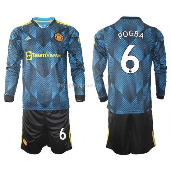 Maillot de Foot Manchester United Paul Pogba 6 Enfant Neutre 2021-2022 Manche Longue