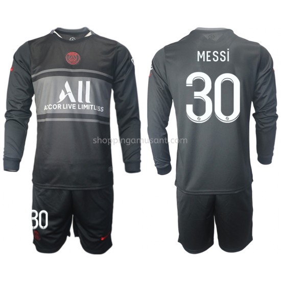 Maillot de Foot Paris Saint-Germain Lionel Messi 30 Enfant Neutre 2021-2022 Manche Longue