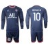 Maillot de Foot Paris Saint-Germain Neymar JR 10 Enfant Domicile 2021-2022 Manche Longue