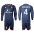 Maillot de Foot Paris Saint-Germain Sergio Ramos 4 Enfant Domicile 2021-2022 Manche Longue