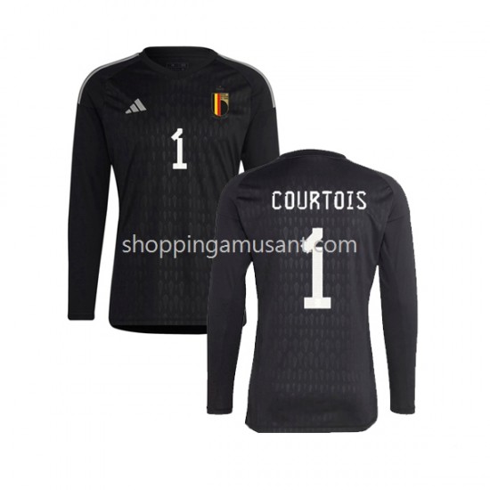 Maillot de Foot Belgique Courtois 1 Gardien Homme Extérieur 2022 Manche Longue