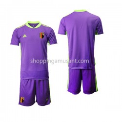 Maillot de Foot Belgique Courtois 1 Gardien Enfant Extérieur 2021-2022 Manche Courte