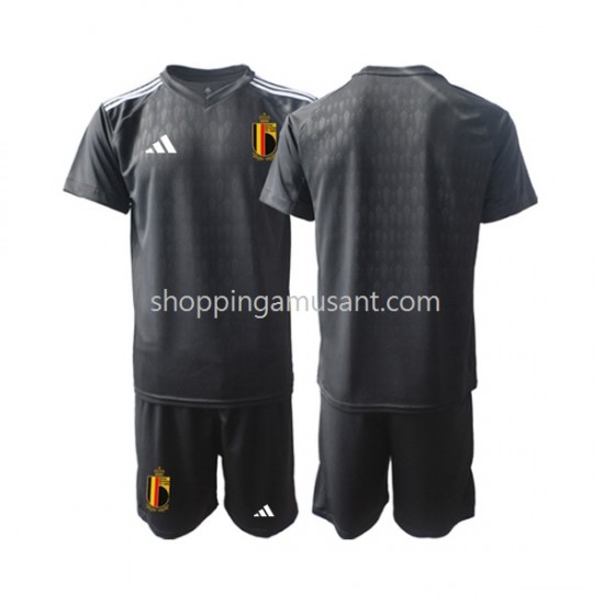 Maillot de Foot Belgique Courtois 1 Gardien Enfant Extérieur 2022 Manche Courte