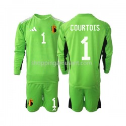 Maillot de Foot Belgique Courtois 1 Gardien Enfant Domicile 2021-2022 Manche Longue