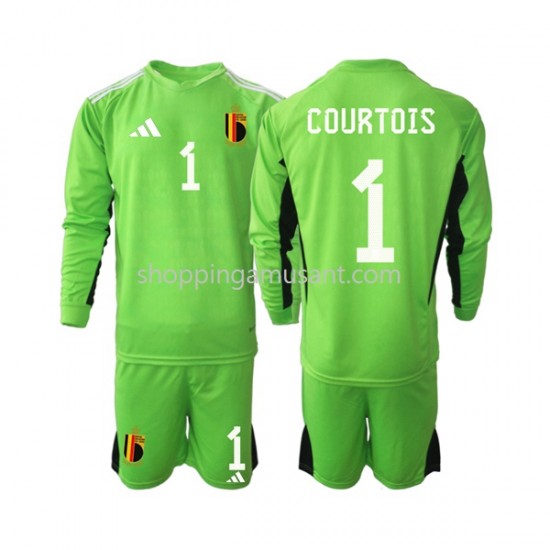 Maillot de Foot Belgique Courtois 1 Gardien Enfant Domicile 2021-2022 Manche Longue