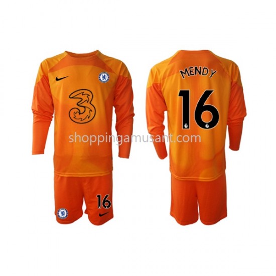 Maillot de Foot Chelsea Edouard Mendy 16 Gardien Enfant Domicile 2022-2023 Manche Longue