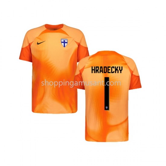 Maillot de Foot Finlande HRADECKY 1 Gardien Homme Domicile 2022-2023 Manche Courte