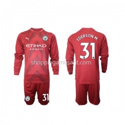Maillot de Foot Manchester City Ederson M 31 Gardien Enfant Domicile 2022-2023 Manche Longue