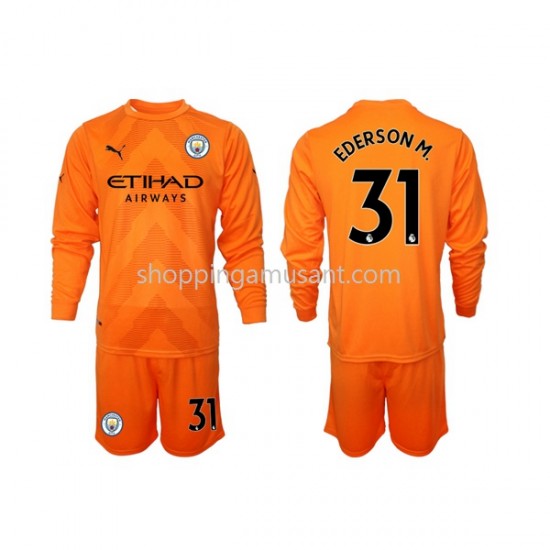 Maillot de Foot Manchester City Ederson M 31 Gardien Enfant Neutre 2022-2023 Manche Longue