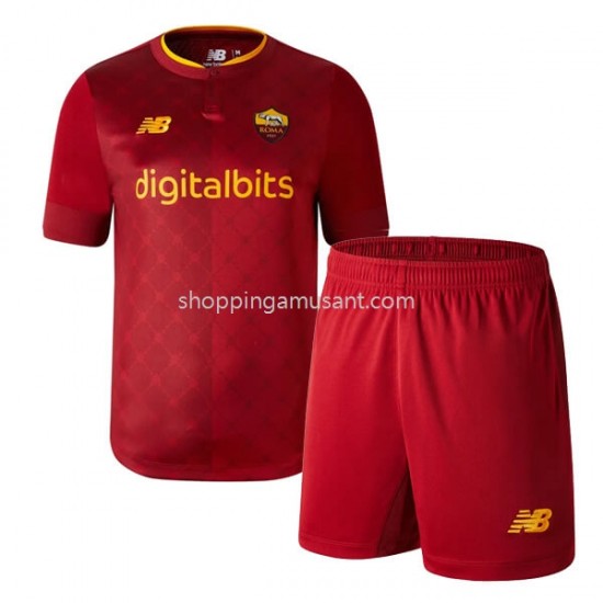 Maillot de Foot AS Roma Enfant Domicile 2022-2023 Manche Courte