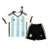 Maillot de Foot Argentine Enfant Domicile Coupe du Monde 2022 Manche Courte