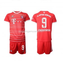 Maillot de Foot Bayern Munich Lewandowski 9 Enfant Domicile 2022-2023 Manche Courte