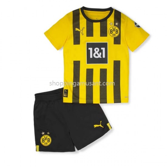 Maillot de Foot Borussia Dortmund Enfant Domicile 2022-2023 Manche Courte