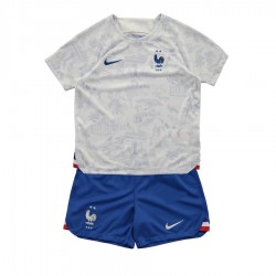 Maillot de Foot Frankrig Enfant Extérieur Coupe du Monde 2022 Manche Courte