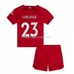 Maillot de Foot Liverpool Diaz 23 Enfant Domicile 2022-2023 Manche Courte