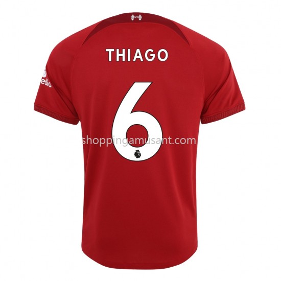 Maillot de Foot Liverpool Thiago 6 Domicile 2022-2023 Manche Courte