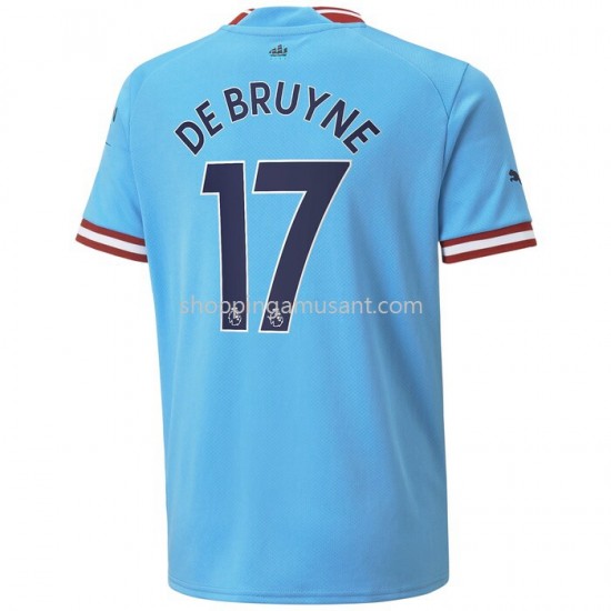 Maillot de Foot Manchester City De Bruyne 17 Domicile 2022-2023 Manche Courte