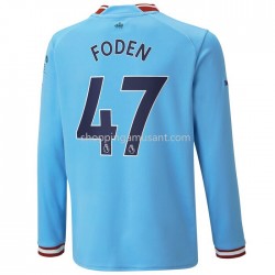 Maillot de Foot Manchester City Foden 47 Domicile 2022-2023 Manche Longue