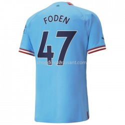 Maillot de Foot Manchester City Foden 47 Domicile 2022-2023 Manche Courte